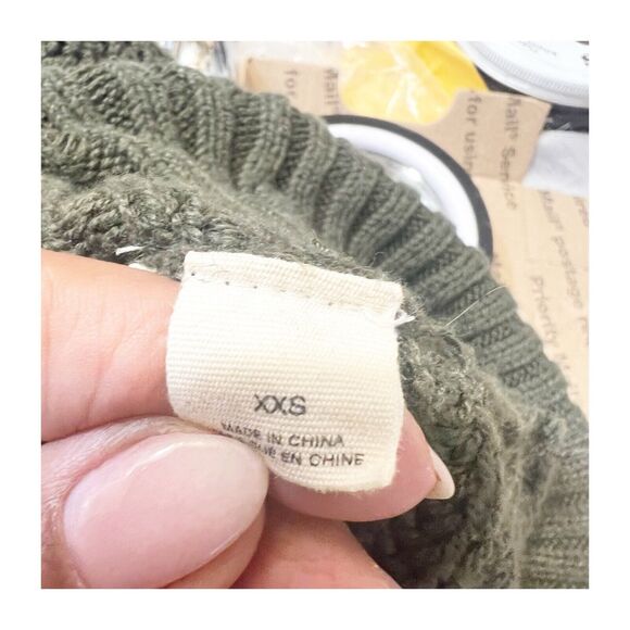 Anthropologie Moth Turtleneck Sleeveless Tunic Sweater Sz XXS Green Cotton Wool - Picture 13 of 13